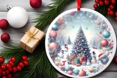 Round Christmass Ornament PNG Product Image 2