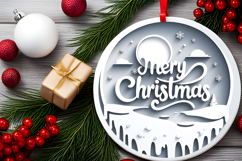 Round Christmass Ornament PNG Product Image 2