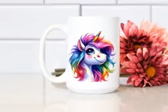 Vibrant Cute Unicorn Clipart PNG Product Image 2