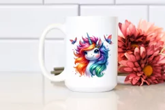 Vibrant Cute Unicorn Clipart PNG Product Image 2