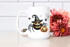 Funny Watercolor Halloween Spider | Sublimation Clipart Product Image 2