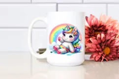 Baby Unicorn Wearing Rainbow Beach Towel | Sublimation | Product Image 2