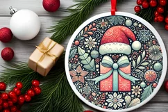 Round Christmas Ornament Sublimation|Clipart Product Image 1