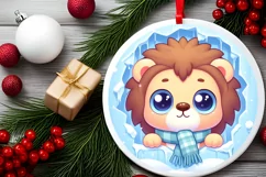Round Christmas Ornament Sublimation|Clipart Product Image 1