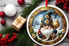 Round Christmas Ornament Sublimation|Clipart Product Image 1
