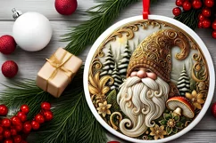Round Christmas Ornament Sublimation|Clipart Product Image 1