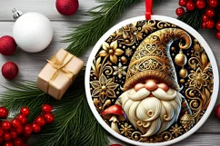 Round Christmas Ornament Sublimation|Clipart Product Image 1