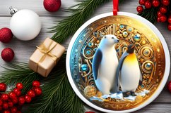 Round Christmas Ornament Sublimation|Clipart Product Image 2