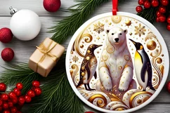 Round Christmas Ornament Sublimation|Clipart Product Image 2