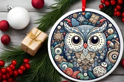 Round Christmas Ornament Sublimation|Clipart Product Image 2