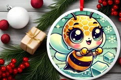 Round Christmas Ornament Sublimation|Clipart Product Image 1