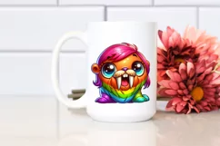 Colorful Crazy Baby Walrus Clipart Product Image 2