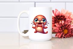 Colorful Crazy Baby Walrus Clipart Product Image 2