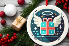 Round Christmas Ornament Sublimation|Clipart Product Image 1