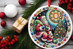 Round Christmass Ornament PNG Product Image 2