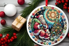 Round Christmas Ornament Sublimation|Clipart Product Image 2