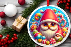Round Christmass Ornament PNG Product Image 2