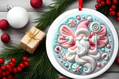 Round Christmas Ornament Sublimation|Clipart Product Image 1