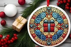 Round Christmas Ornament Sublimation|Clipart Product Image 2
