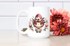 Colorful Gnome Flowers Magnolia Sublimation Clipart Product Image 2