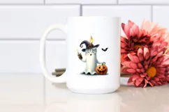 Funny Watercolor Halloween Candle | Sublimation Clipart Product Image 2