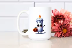 Funny Watercolor Halloween Candle | Sublimation Clipart Product Image 2
