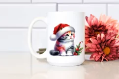 Vibrant Cat with Santa Hat, High-Res PNG Product Image 2
