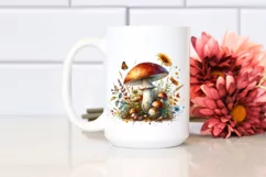 Detailed Mushroom Watercolor Splash PNG Product Image 2