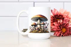 Detailed Mushroom Watercolor Splash PNG Product Image 2