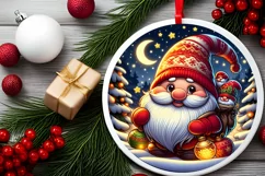 Round Christmas Ornament Sublimation|Clipart Product Image 2