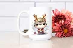 Crazy Otter with Reindeer Horns PNG Product Image 2