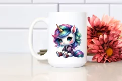 Dressed Baby Unicorn Clipart PNG Product Image 2