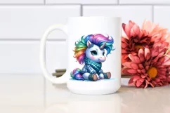 Dressed Baby Unicorn Clipart PNG Product Image 2