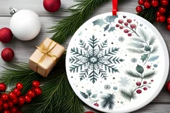 Round Christmas Ornament Sublimation|Clipart Product Image 2