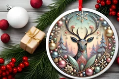 Round Christmas Ornament Sublimation|Clipart Product Image 2