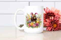 Watercolor Colorful Easter Dog Floral |T-shirt, Mug, Tumbler Product Image 3