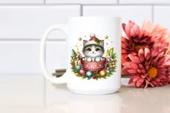 Cute Cat with Christmas Ornaments PNG Product Image 2