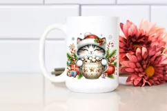 Cute Cat with Christmas Ornaments PNG Product Image 2