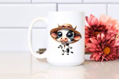 Funny Baby Cow with Sun Hat Clipart Product Image 2