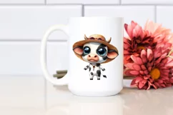 Funny Baby Cow with Sun Hat Clipart Product Image 2