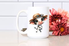 Funny Baby Cow with Sun Hat Clipart Product Image 2