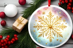 Round Christmas Ornament Sublimation|Clipart Product Image 2