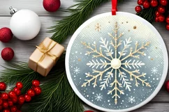 Round Christmas Ornament Sublimation|Clipart Product Image 2