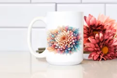 Abstract Pastel Chrysanthemum, Transparent PNG Product Image 2