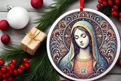 Round Christmas Ornament Sublimation|Clipart Product Image 2