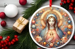 Round Christmas Ornament Sublimation|Clipart Product Image 2