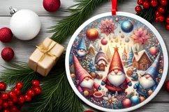 Round Christmas Ornament Sublimation|Clipart Product Image 2