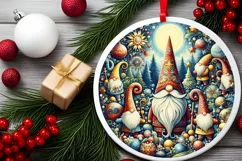 Round Christmas Ornament Sublimation|Clipart Product Image 2