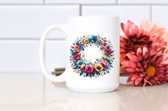 Colorful Floral Frame Sublimation Clipart Product Image 2