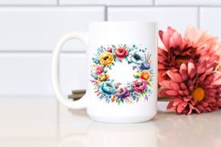 Colorful Floral Frame Sublimation Clipart Product Image 2